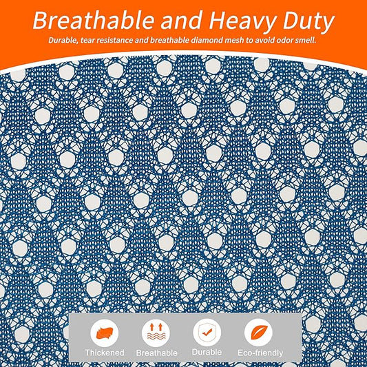 Polecasa Extra Heavy Duty Large Diamond Mesh Laundry Bags with Drawstring Closure & ID Tag, 24 x 36 inches Washable Storage Bag for College, Travel, Sports, Dorms, Blue